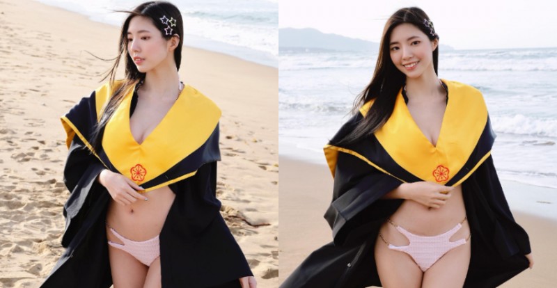 長腿土木工程師畢業袍下藏火辣身材　致命曲線超犯規！