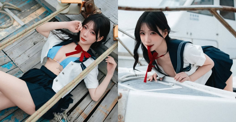 海釣少女「Dory」全脫了！「美乳水蛇腰」讓全民來捕撈！