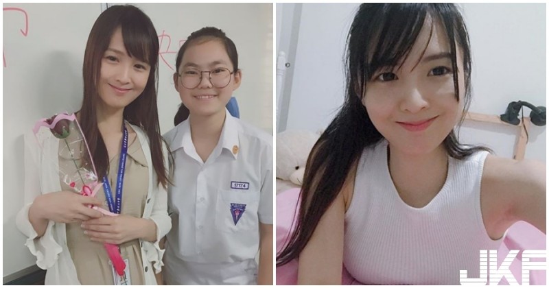 戀愛了！隱乳系女神老師，自拍時背後鏡子出賣「飽滿屁股蛋」！