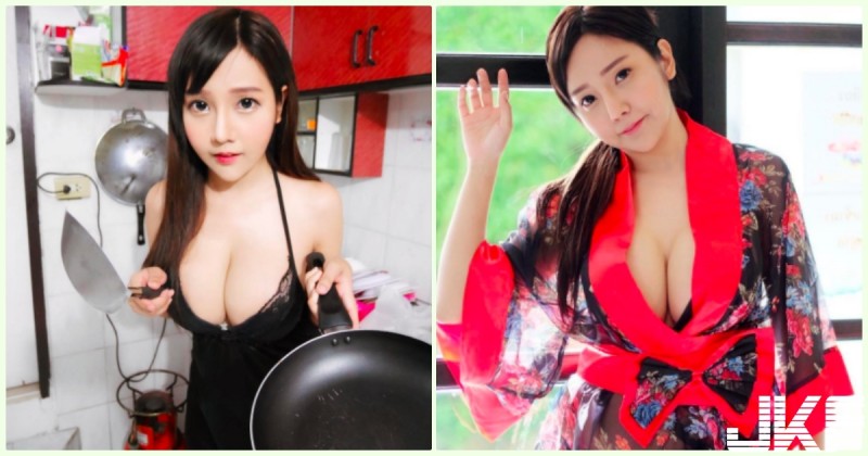 太猛了！超胸猛「G乳大奶廚娘」倒奶解放一波！極緻誘惑的「邪惡線條」讓人受不了…