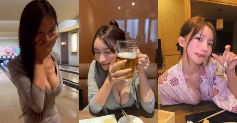 日本人妻打保齡球洗溝　一轉身胸前兩顆呼之欲出引起網友熱議