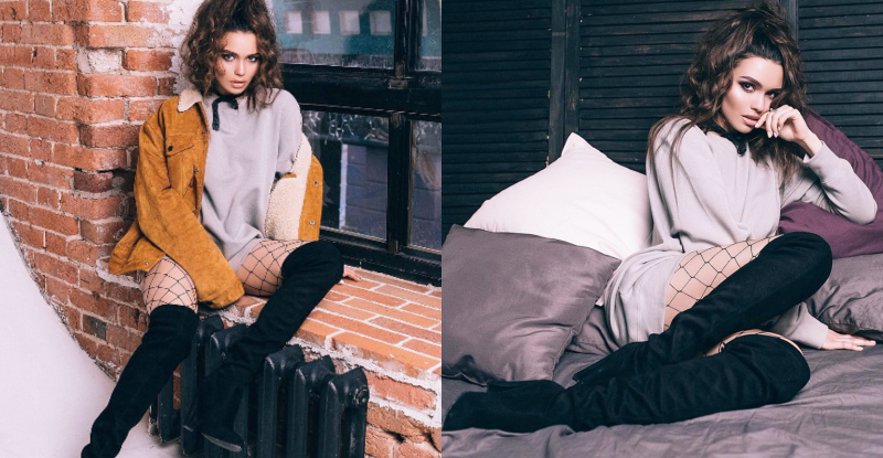 喝杯果汁吧！俄羅斯「西瓜奶妹」狂野性感超撩人　洋裝開高衩露極致美腿