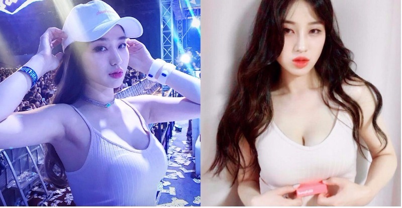 廣場出現「渾圓奶妹」白色背心形狀明顯！布料包不住「側乳」意外現出，民眾全嗨了