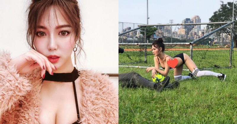 草皮驚見火辣足球寶貝！原來是超好吃der「肝連妹」周苗苗，34E兇器快掉出來啦！