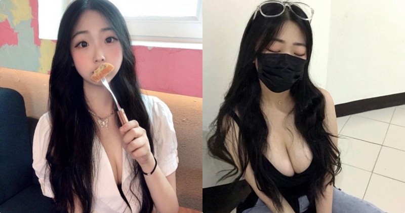 童顏妹子「怎麼拍都很大」，口罩戴滿「好曲線則性感外露」！