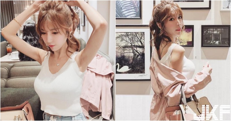 這件白衣不簡單！「氣質正妹」劉子瑜胸前任性包不住，連側面形狀都好明顯～