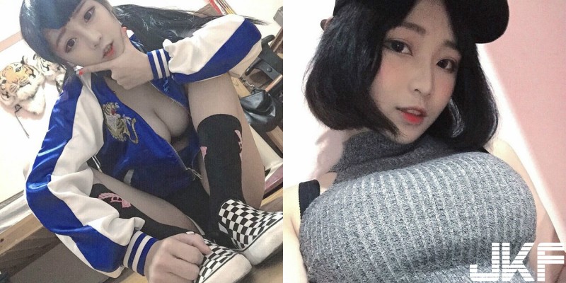 實踐正妹露圓乳自拍！超緊身毛衣讓巨乳「塞好塞滿」整個螢幕…