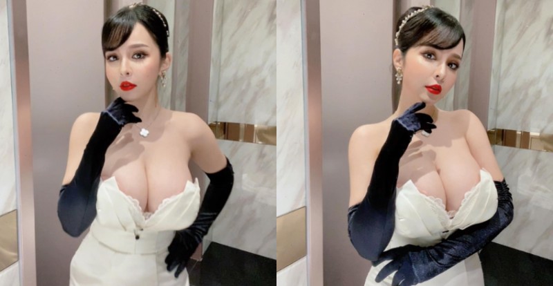 巨乳奧黛麗赫本「Mandi香菱」氣質性感　網友：快包不住了