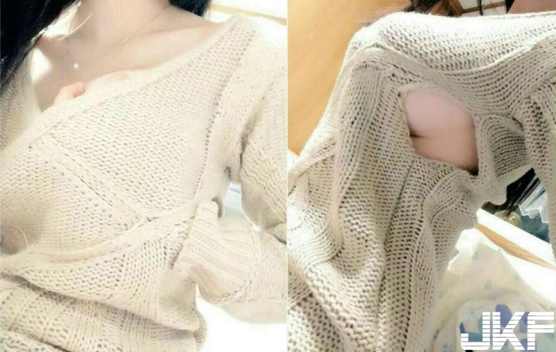 毛衣系列又有新戲！「美嫩隱乳」春光乍現，激起男人不斷遐想…